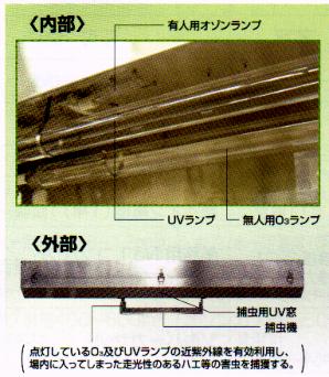 オゾン発生&紫外線照射装置・TM−60Eの構造図